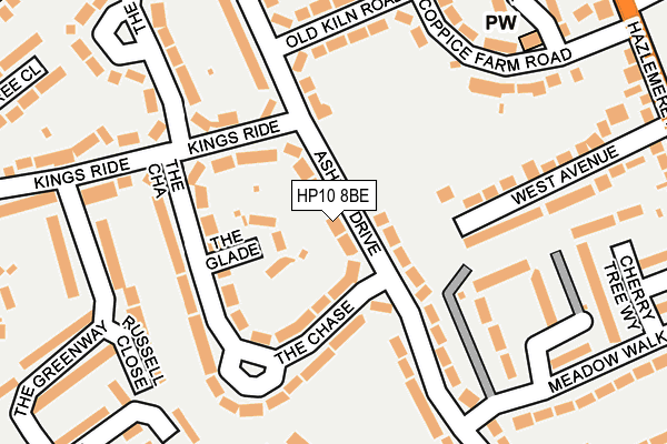 HP10 8BE map - OS OpenMap – Local (Ordnance Survey)