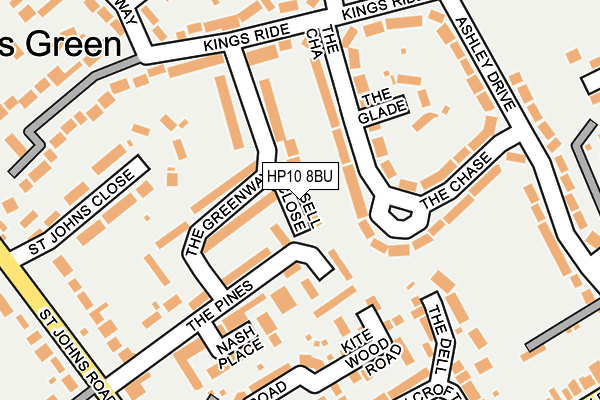 HP10 8BU map - OS OpenMap – Local (Ordnance Survey)