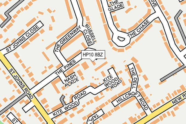 HP10 8BZ map - OS OpenMap – Local (Ordnance Survey)