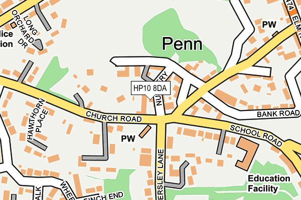 HP10 8DA map - OS OpenMap – Local (Ordnance Survey)