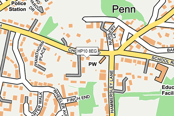 HP10 8EG map - OS OpenMap – Local (Ordnance Survey)