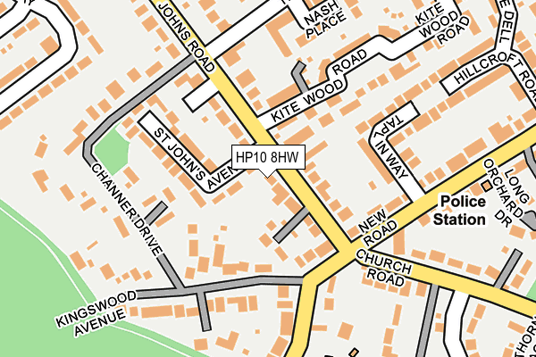 HP10 8HW map - OS OpenMap – Local (Ordnance Survey)