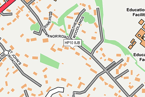 HP10 8JB map - OS OpenMap – Local (Ordnance Survey)