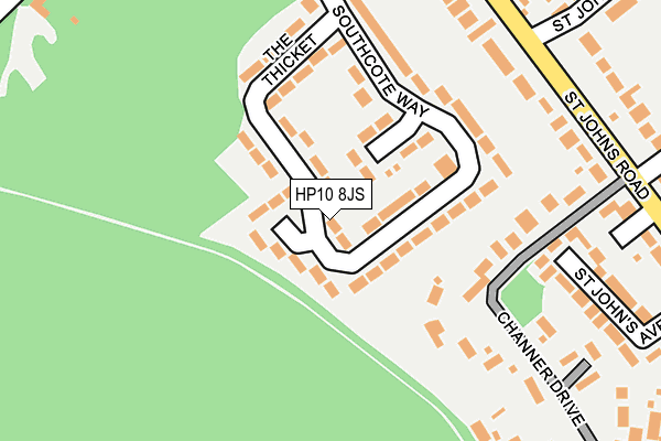 HP10 8JS map - OS OpenMap – Local (Ordnance Survey)