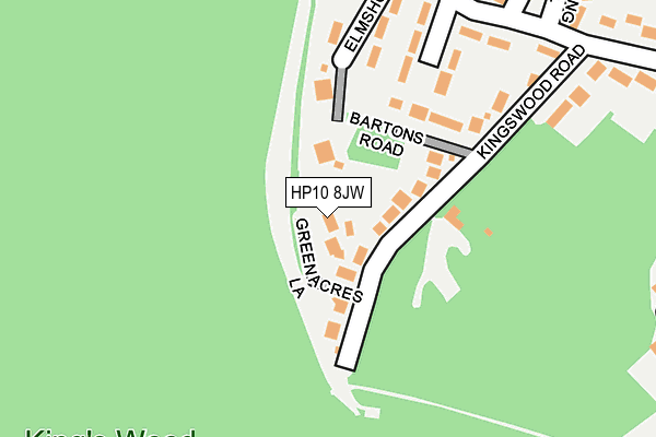 HP10 8JW map - OS OpenMap – Local (Ordnance Survey)