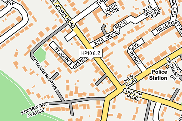 HP10 8JZ map - OS OpenMap – Local (Ordnance Survey)
