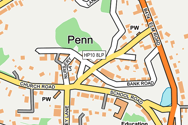HP10 8LP map - OS OpenMap – Local (Ordnance Survey)