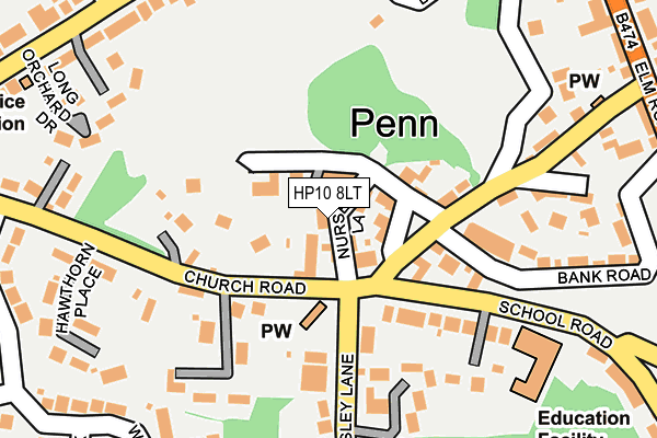 HP10 8LT map - OS OpenMap – Local (Ordnance Survey)