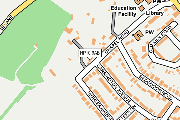 HP10 9AB map - OS OpenMap – Local (Ordnance Survey)