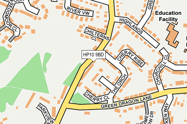HP10 9BD map - OS OpenMap – Local (Ordnance Survey)