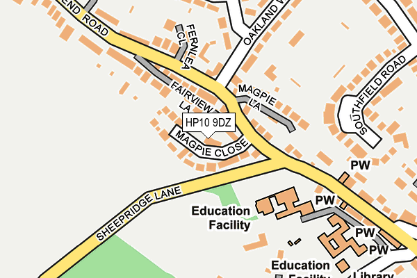 HP10 9DZ map - OS OpenMap – Local (Ordnance Survey)