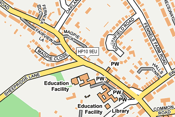 HP10 9EU map - OS OpenMap – Local (Ordnance Survey)