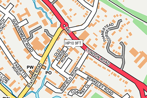 HP10 9FT map - OS OpenMap – Local (Ordnance Survey)