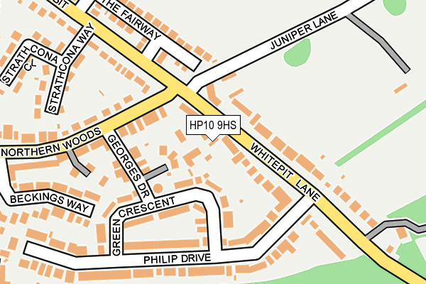 HP10 9HS map - OS OpenMap – Local (Ordnance Survey)