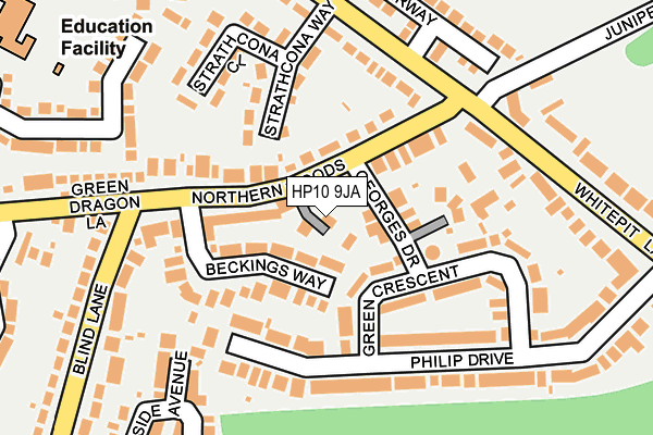 HP10 9JA map - OS OpenMap – Local (Ordnance Survey)