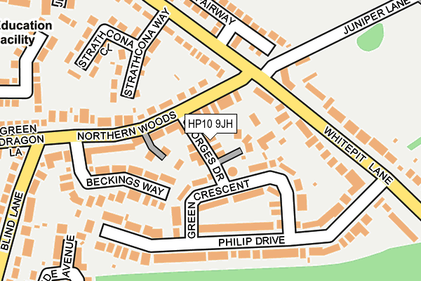 HP10 9JH map - OS OpenMap – Local (Ordnance Survey)