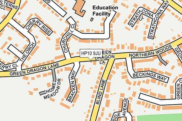 HP10 9JU map - OS OpenMap – Local (Ordnance Survey)