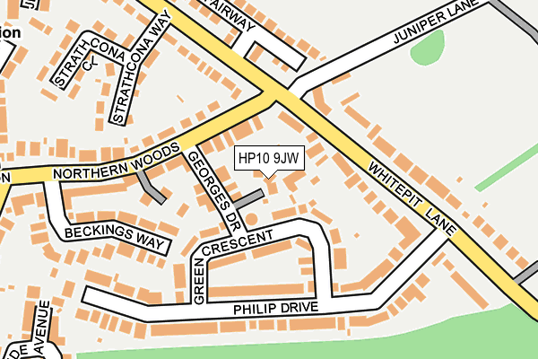 HP10 9JW map - OS OpenMap – Local (Ordnance Survey)