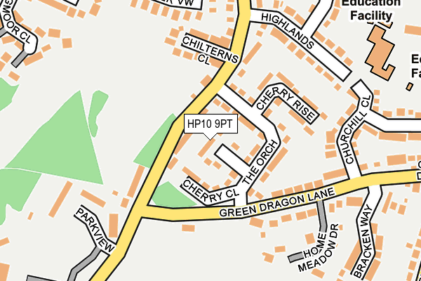 HP10 9PT map - OS OpenMap – Local (Ordnance Survey)