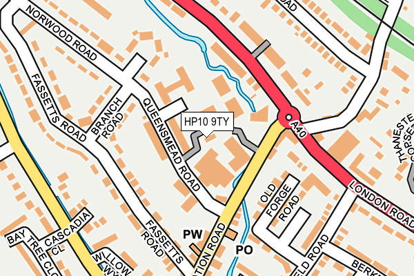 HP10 9TY map - OS OpenMap – Local (Ordnance Survey)
