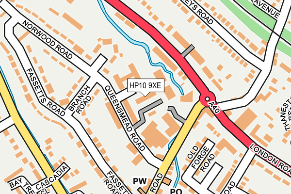 HP10 9XE map - OS OpenMap – Local (Ordnance Survey)