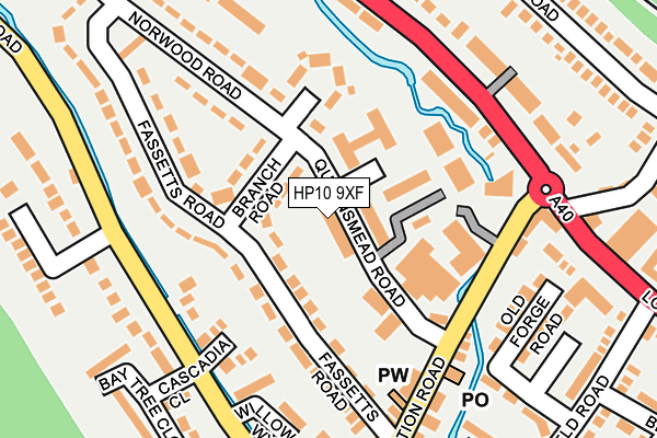 HP10 9XF map - OS OpenMap – Local (Ordnance Survey)