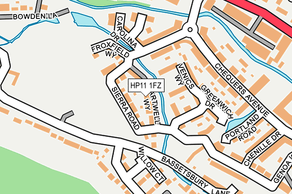 HP11 1FZ map - OS OpenMap – Local (Ordnance Survey)