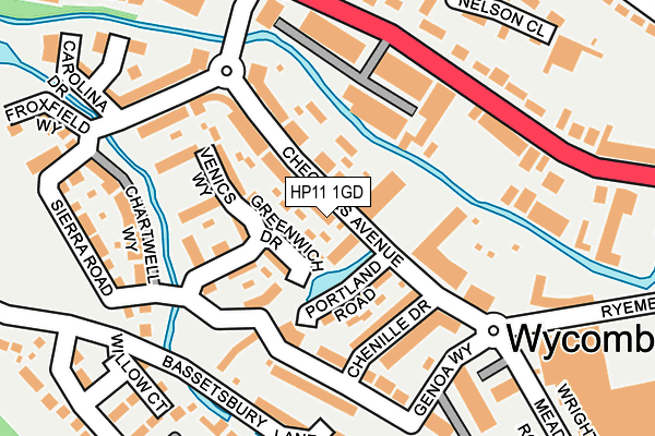 HP11 1GD map - OS OpenMap – Local (Ordnance Survey)