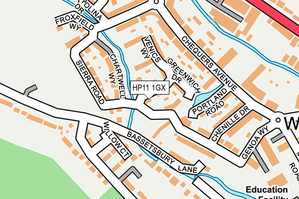 HP11 1GX map - OS OpenMap – Local (Ordnance Survey)