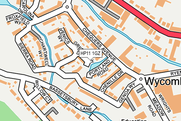 HP11 1GZ map - OS OpenMap – Local (Ordnance Survey)