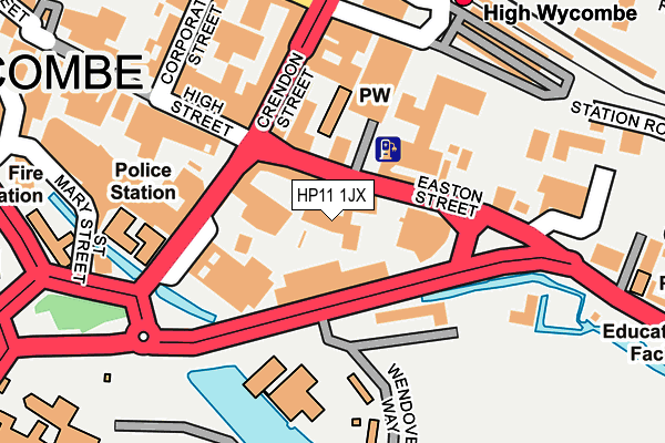 HP11 1JX map - OS OpenMap – Local (Ordnance Survey)