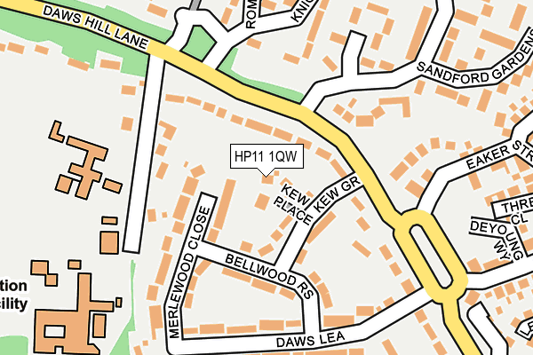 HP11 1QW map - OS OpenMap – Local (Ordnance Survey)