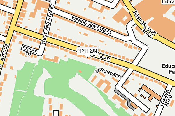 HP11 2JN map - OS OpenMap – Local (Ordnance Survey)