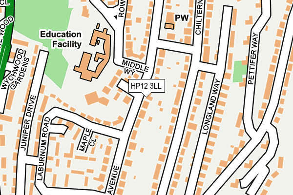 HP12 3LL map - OS OpenMap – Local (Ordnance Survey)
