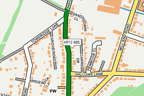 HP12 4BS map - OS OpenMap – Local (Ordnance Survey)