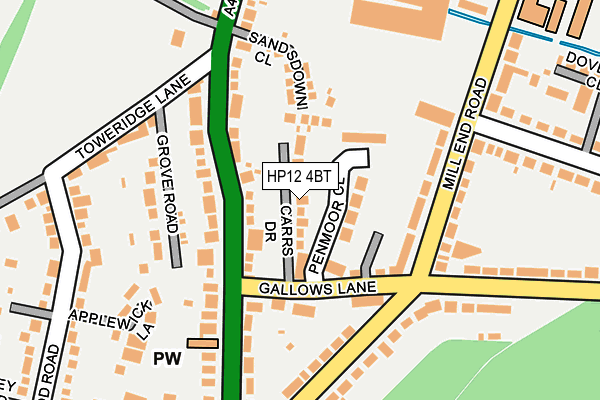 HP12 4BT map - OS OpenMap – Local (Ordnance Survey)