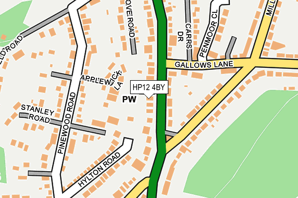 HP12 4BY map - OS OpenMap – Local (Ordnance Survey)