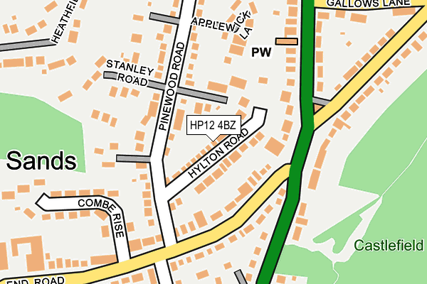 HP12 4BZ map - OS OpenMap – Local (Ordnance Survey)