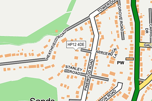 HP12 4DE map - OS OpenMap – Local (Ordnance Survey)