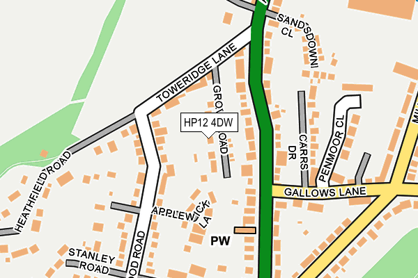 HP12 4DW map - OS OpenMap – Local (Ordnance Survey)