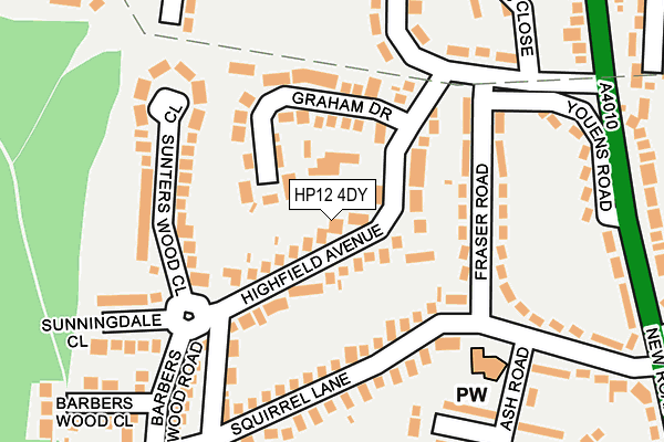 HP12 4DY map - OS OpenMap – Local (Ordnance Survey)