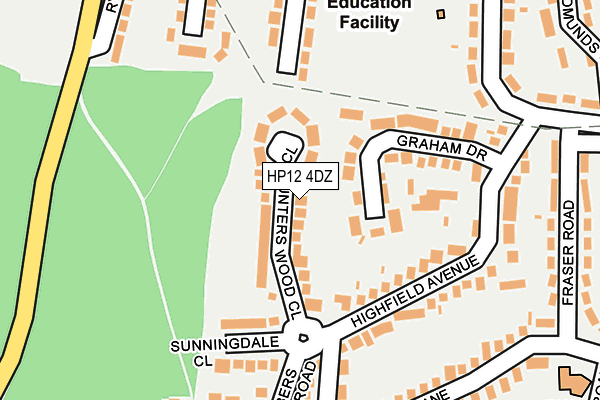 HP12 4DZ map - OS OpenMap – Local (Ordnance Survey)