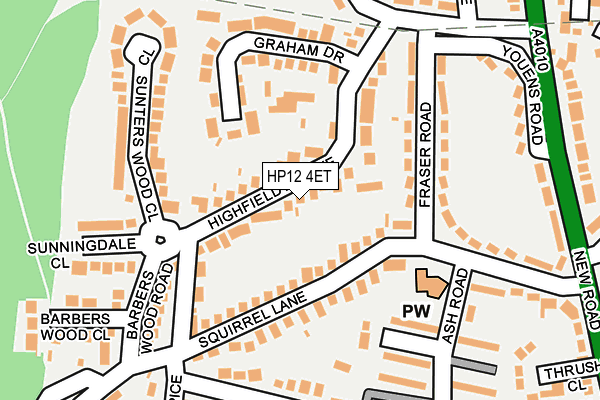 HP12 4ET map - OS OpenMap – Local (Ordnance Survey)