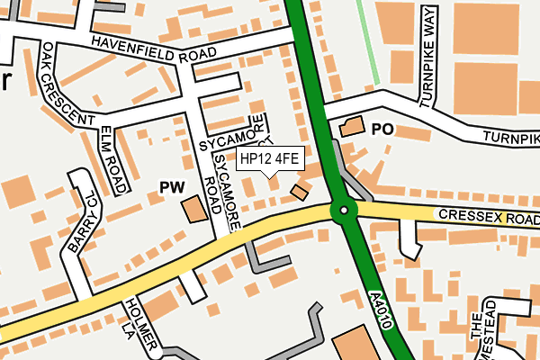HP12 4FE map - OS OpenMap – Local (Ordnance Survey)