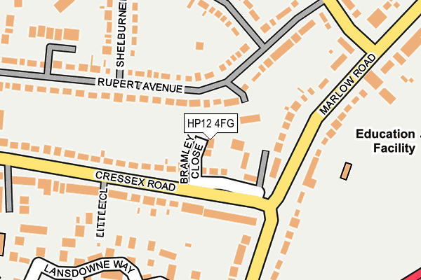 HP12 4FG map - OS OpenMap – Local (Ordnance Survey)