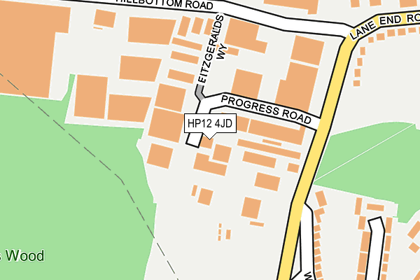 HP12 4JD map - OS OpenMap – Local (Ordnance Survey)