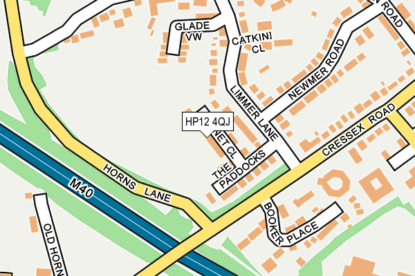 HP12 4QJ map - OS OpenMap – Local (Ordnance Survey)