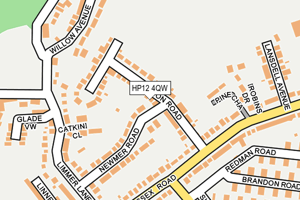 HP12 4QW map - OS OpenMap – Local (Ordnance Survey)
