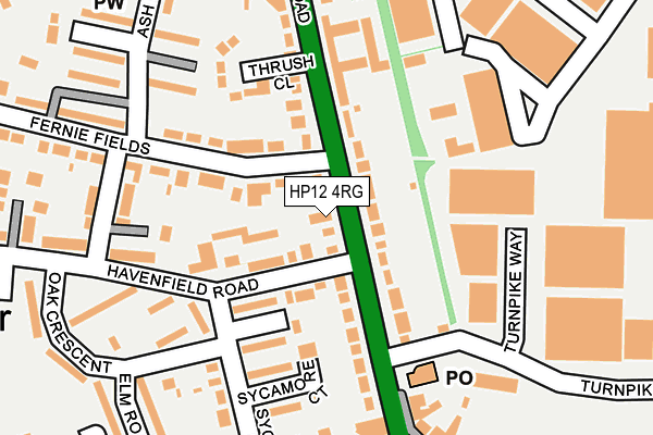 HP12 4RG map - OS OpenMap – Local (Ordnance Survey)