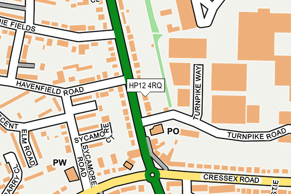 HP12 4RQ map - OS OpenMap – Local (Ordnance Survey)